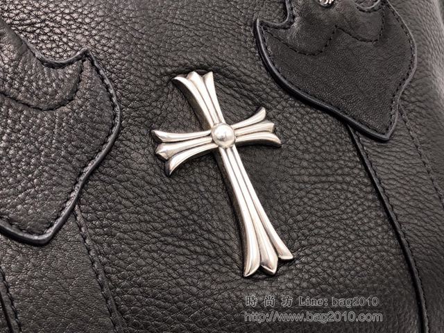chrome hearts包 克羅心十字架 摔紋牛皮餃子包 925純銀配件 克羅心手提袋  gjc1631